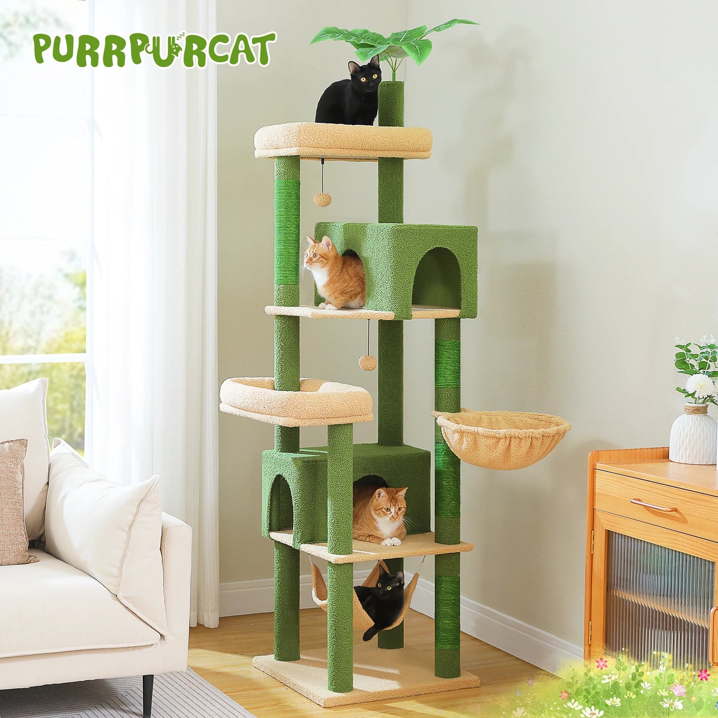 PAWZ Road Multi-Level Cat Tree For Cats With Scratching Posts