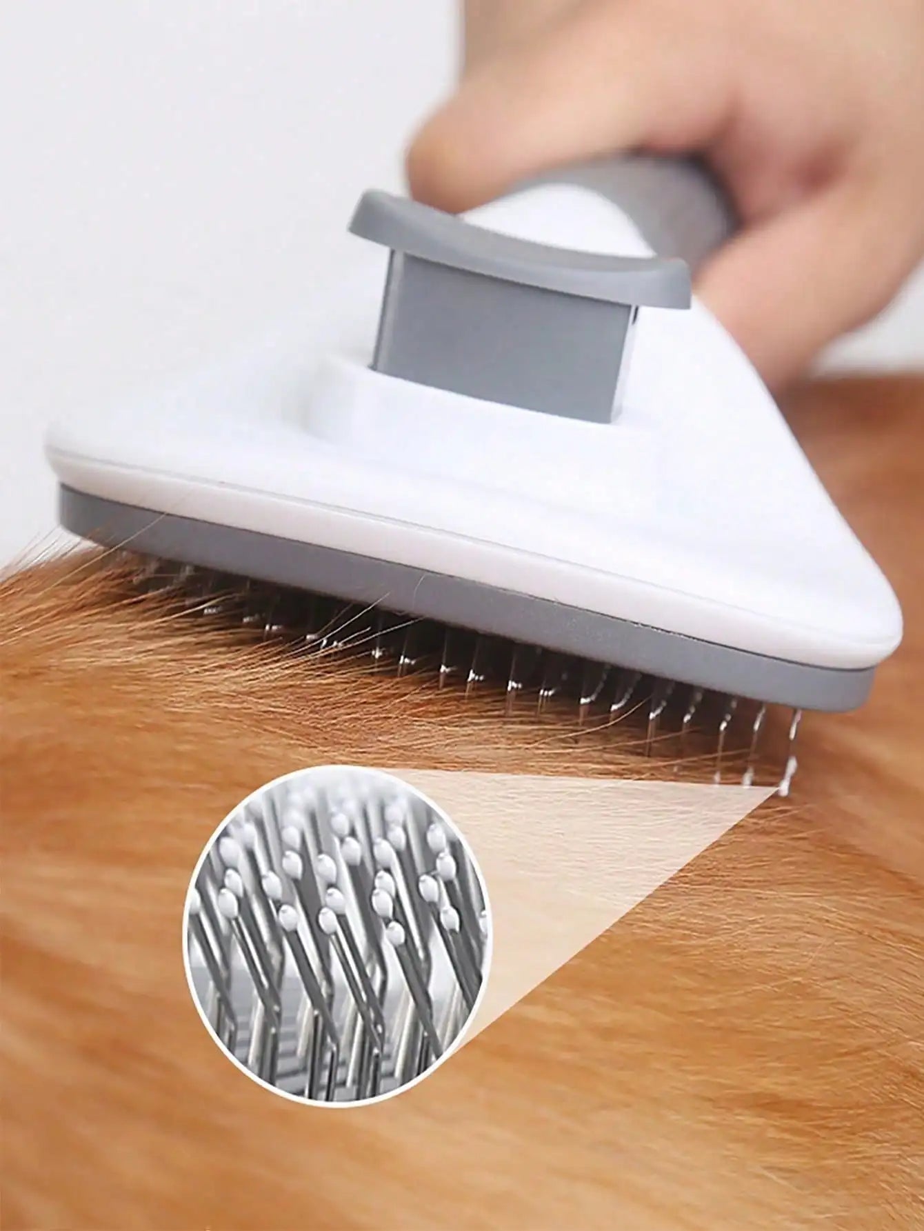 Pet Grooming Brush With Automatic Cleaning For Dogs And Cats