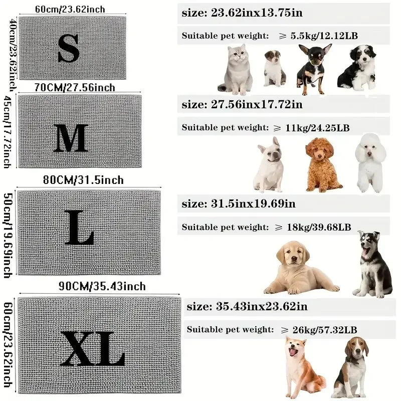Dog Doormats Muddy Paws Absorbent Non Slip Microfiber Mat