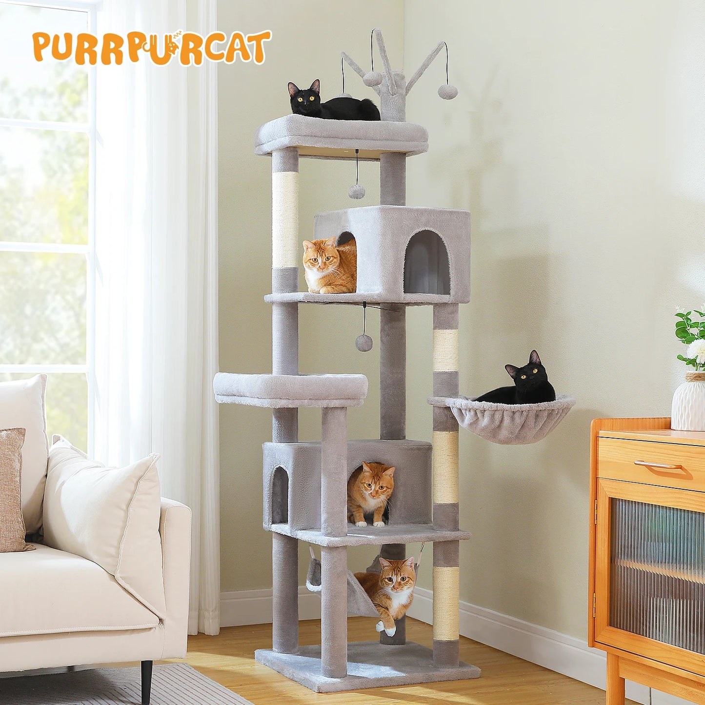 PAWZ Road Multi-Level Cat Tree For Cats With Scratching Posts