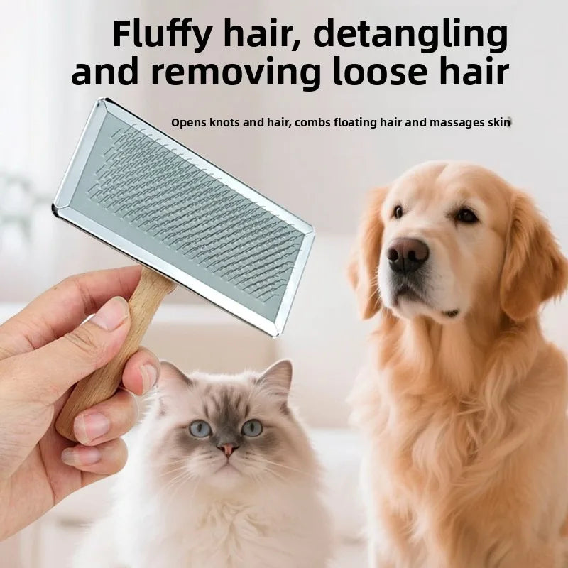 Pet Grooming Comb With Wood Handle Slicker For Pets