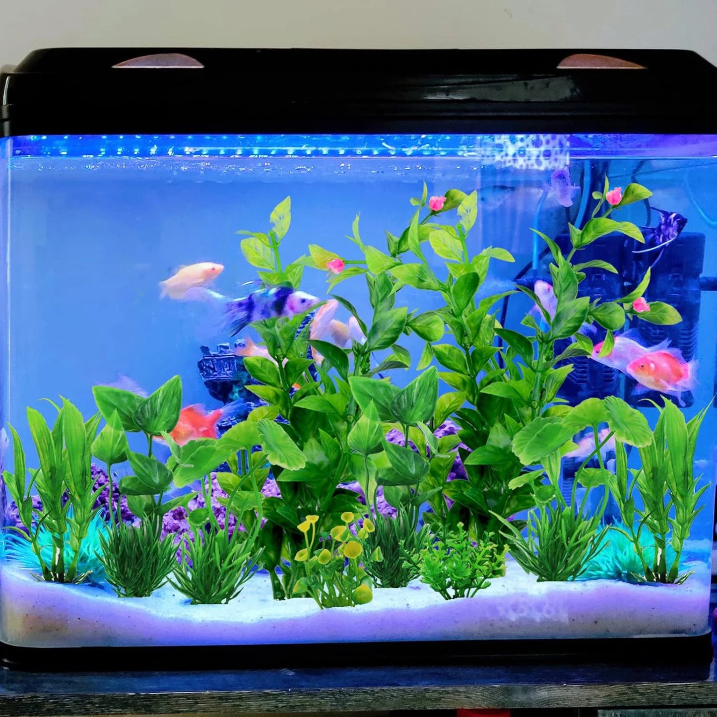Aquarium Plastic Plant Decor Set For Fish Tanks 10 Piece