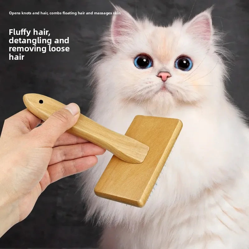 Pet Grooming Comb With Wood Handle Slicker For Pets