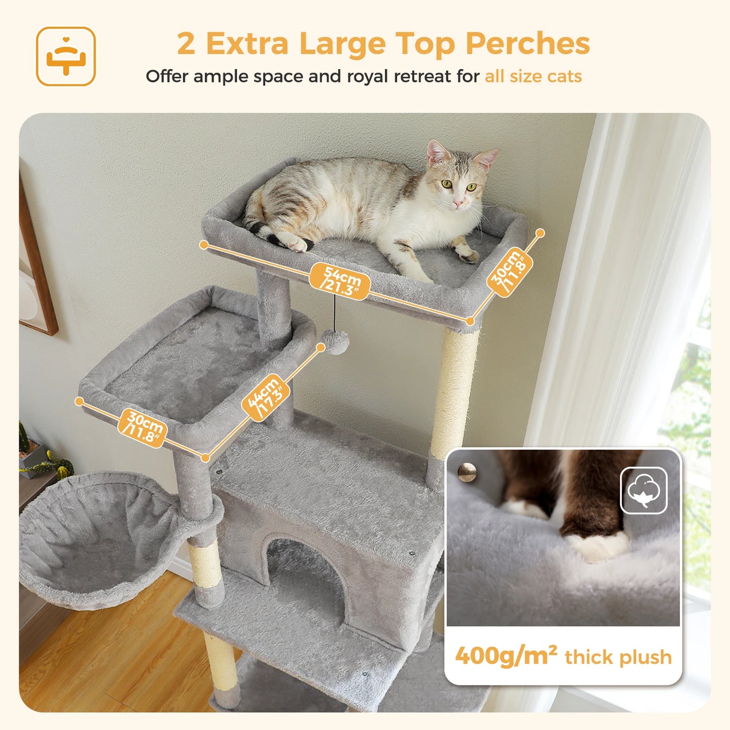 PAWZ Road Large Cat Tree With Multi-Level Towers Scratching Posts