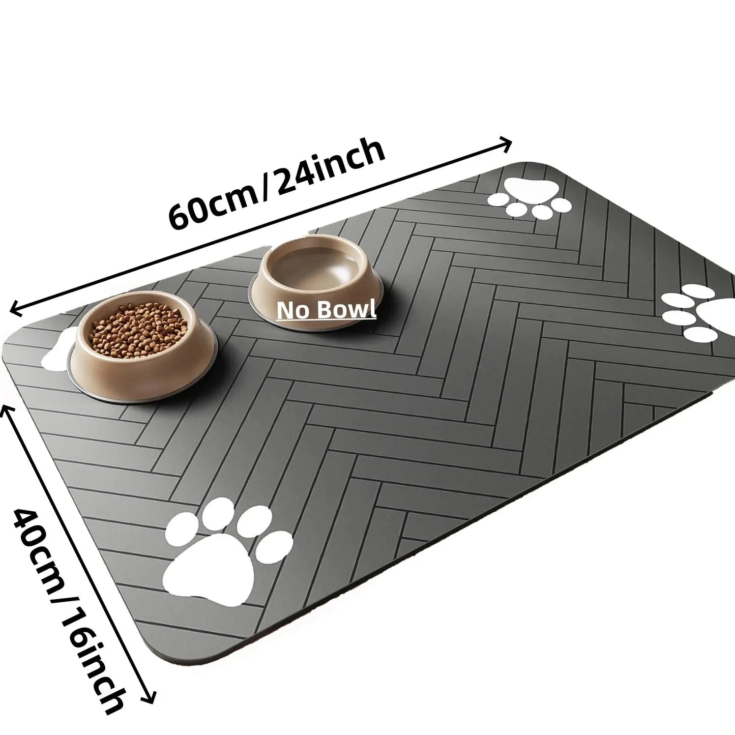 Pet Feeding Mat Absorbent Placemat With Waterproof Rubber Backing