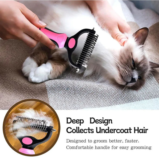 Pet Deshedding Brush For Cats And Dogs Self-Cleaning Grooming Tool