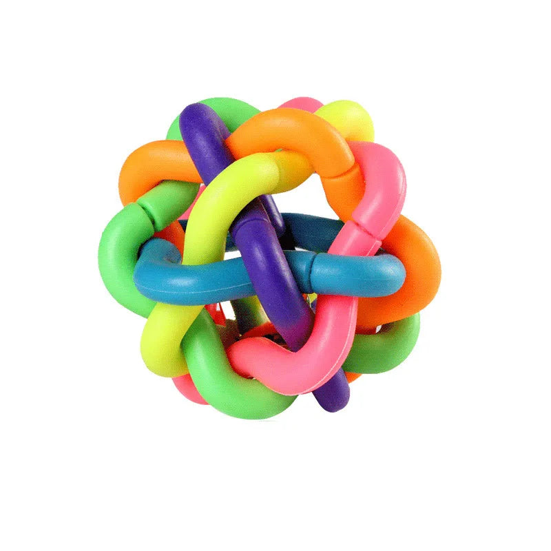 Woven Bell Dog Toy Bite Resistant Rubber Chew Ball