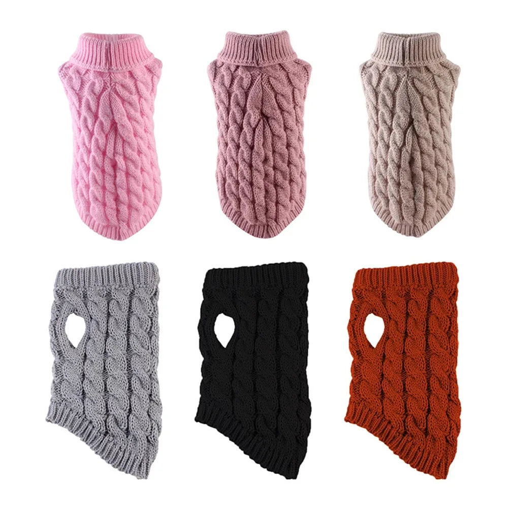 Dog Knitted Sweater Winter Coat For Small Pets Cozy Warm