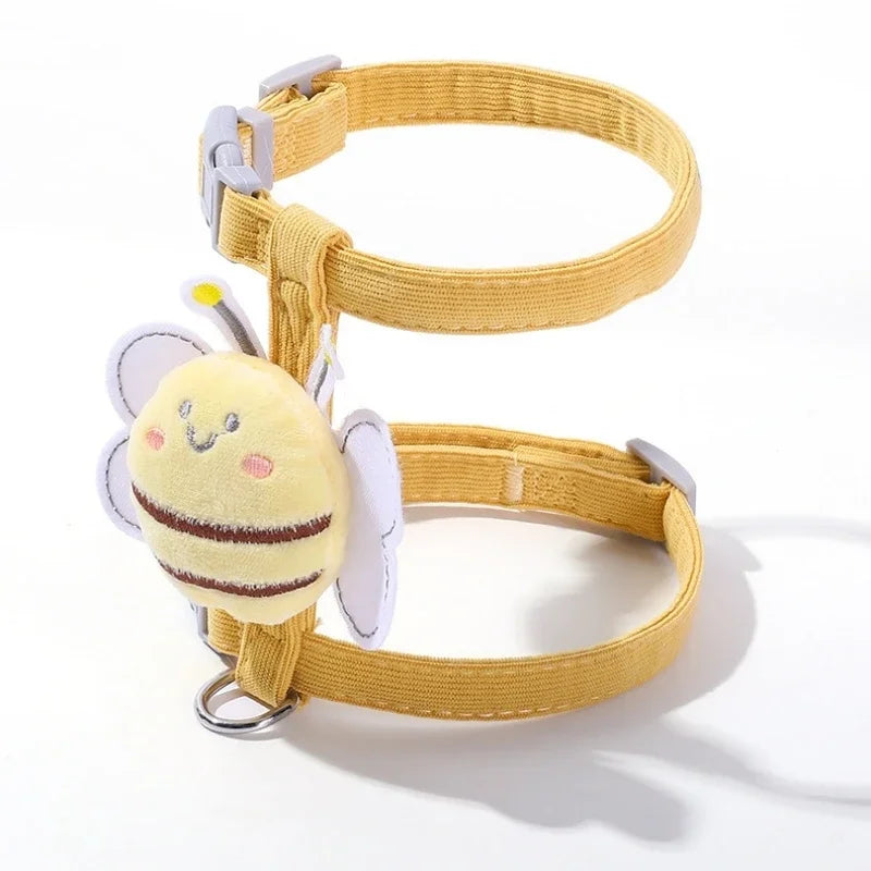 Bee Themed Cat Harness And Leash Set Adjustable For Cats