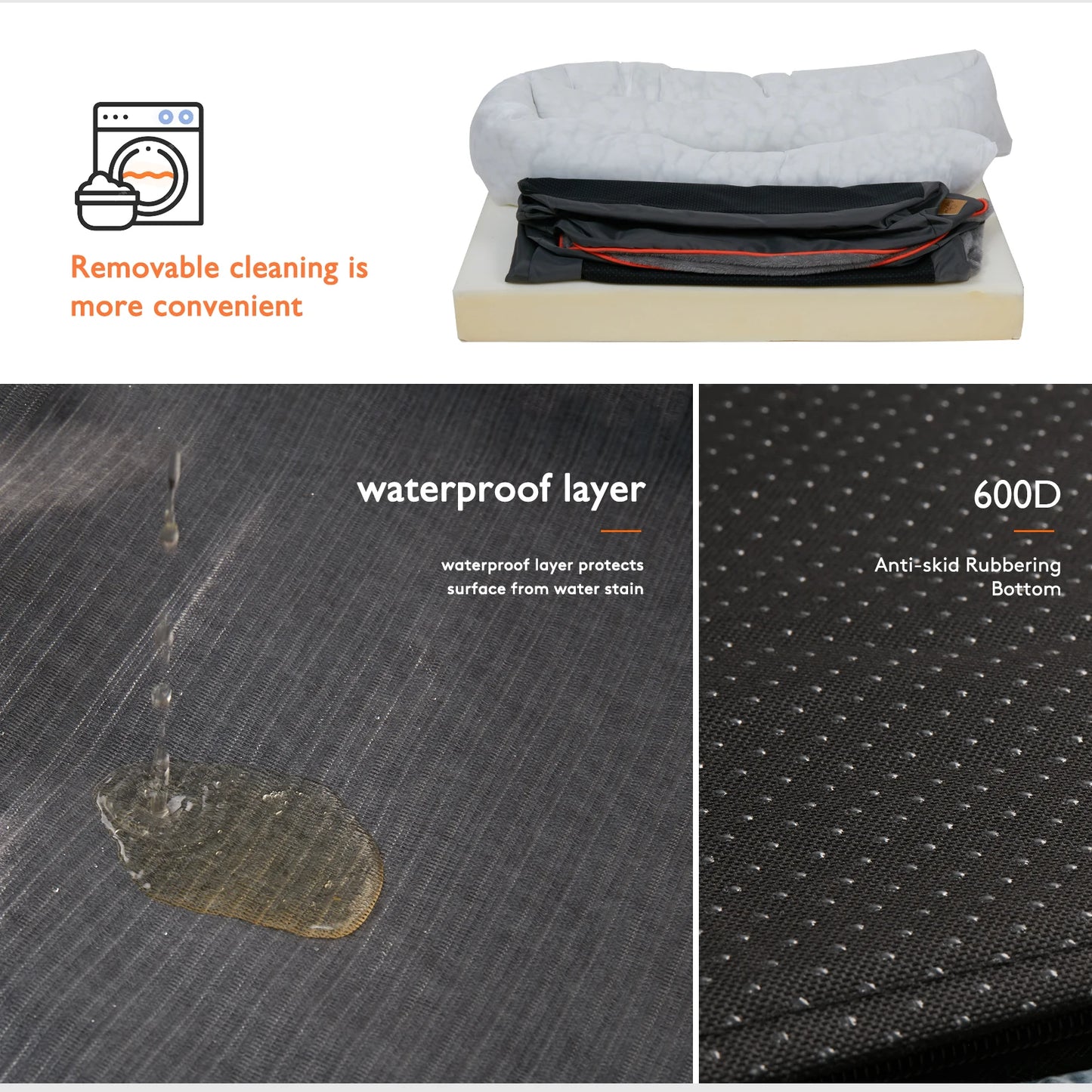 BINGOPAW Large Dog Bed Anti Allergy Warm Washable Removable Cover