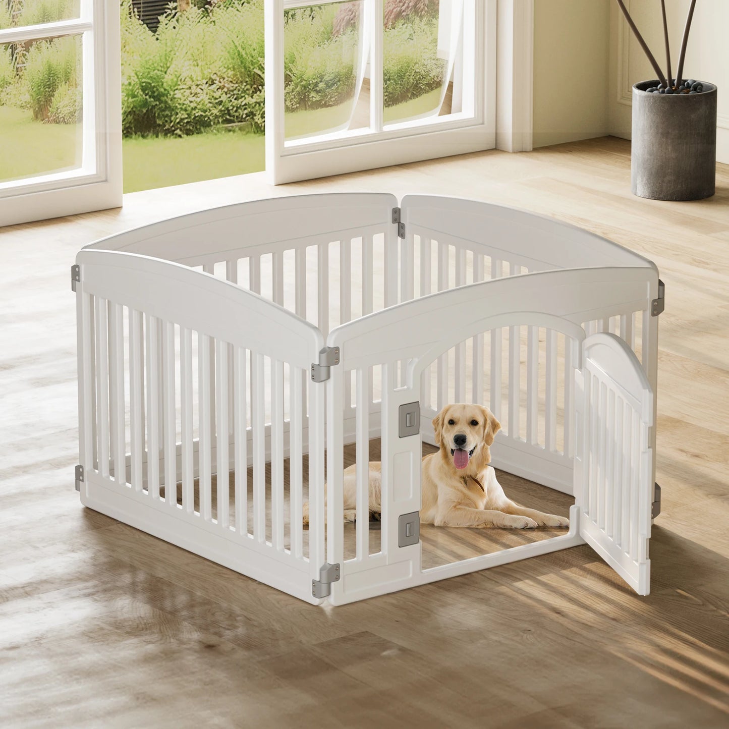 JHK Plastic Dog Playpen For Small And Medium Pets Portable