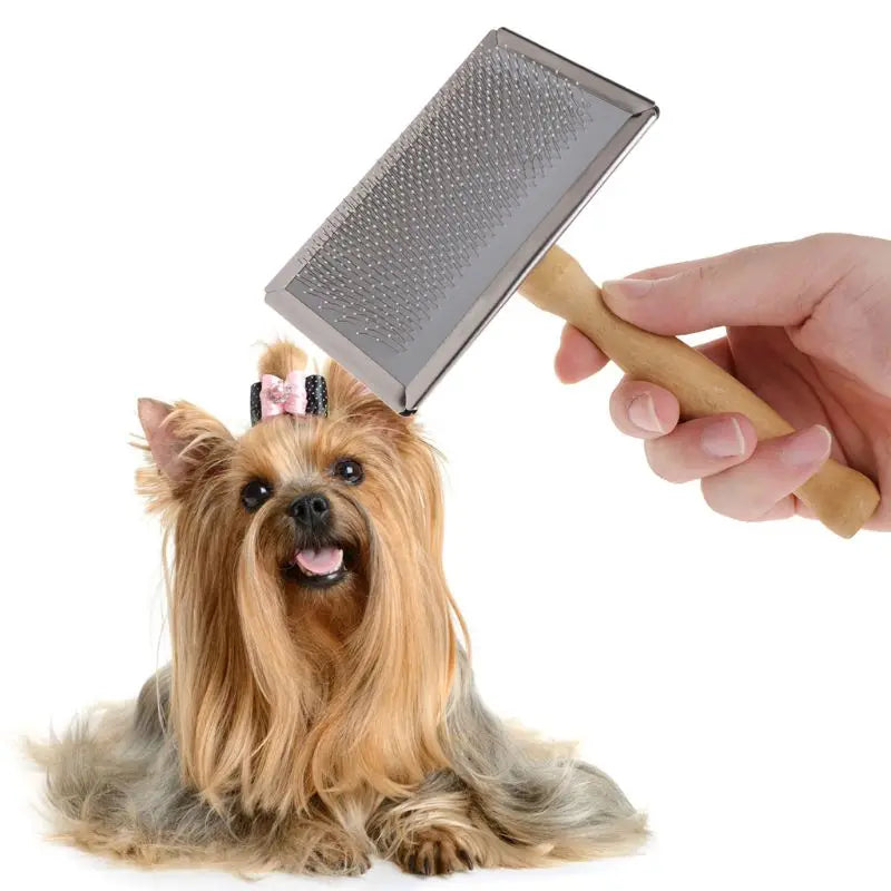 Pet Grooming Comb With Wood Handle Slicker For Pets