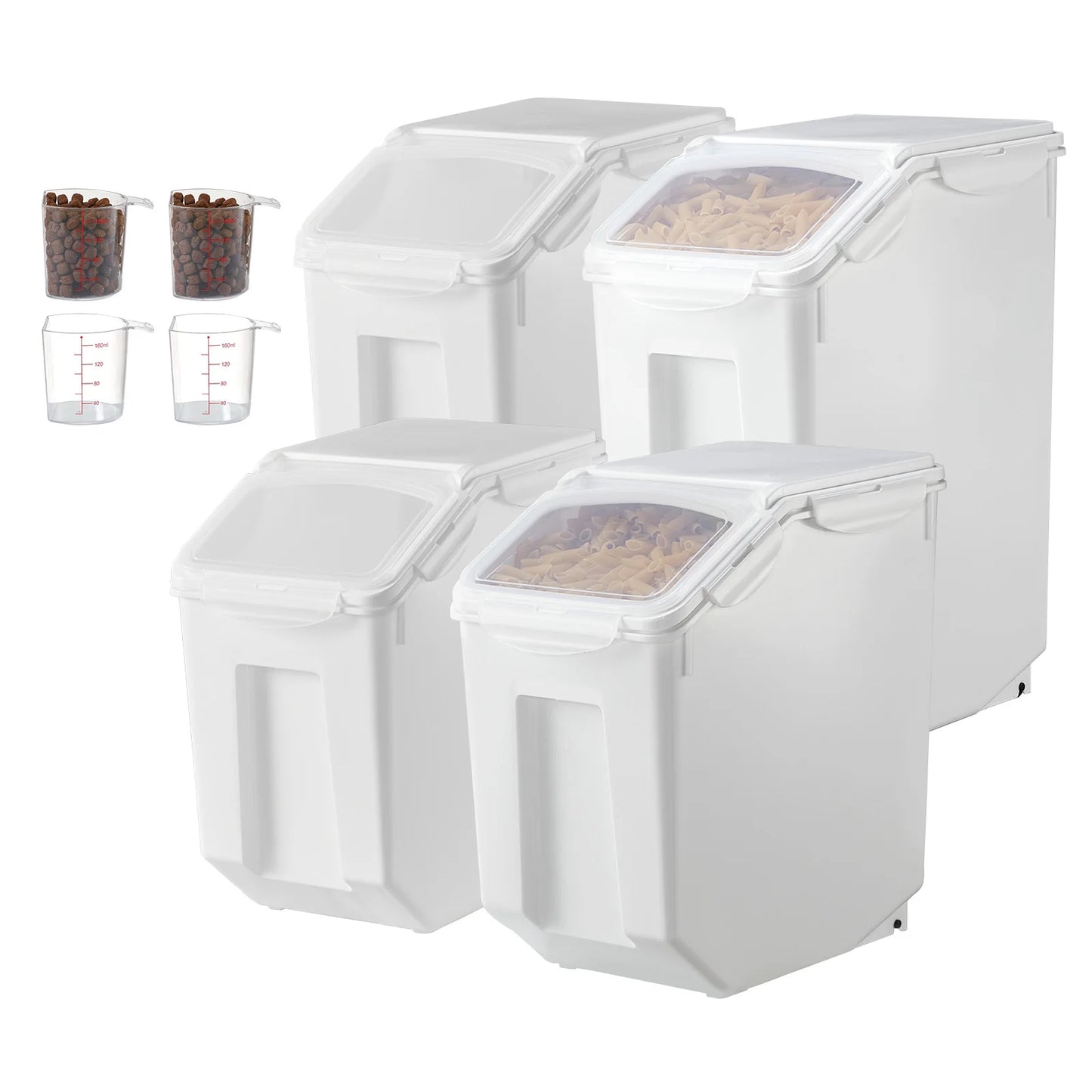 4 Pack Rice And Pet Food Storage Containers Large Capacity