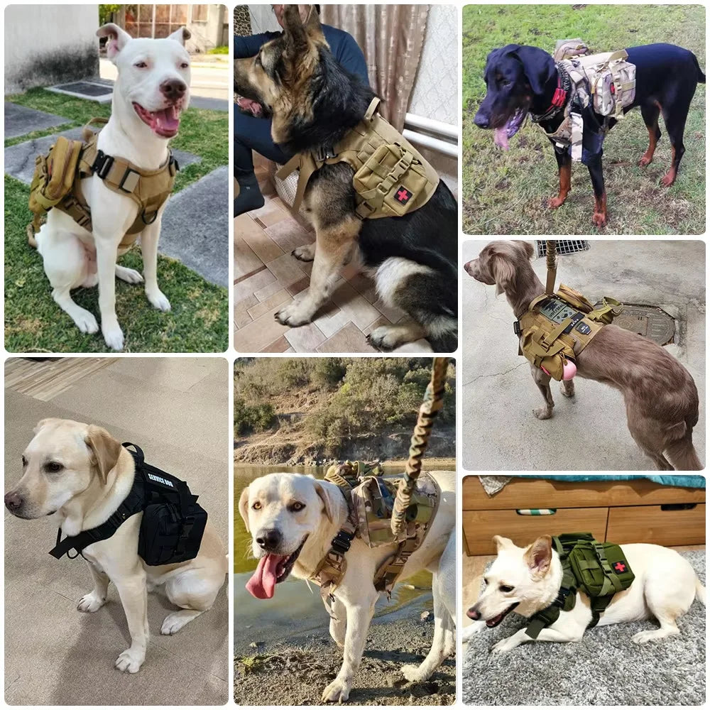 Dog Tactical Molle Pouch Set For Harness Belt Attachments