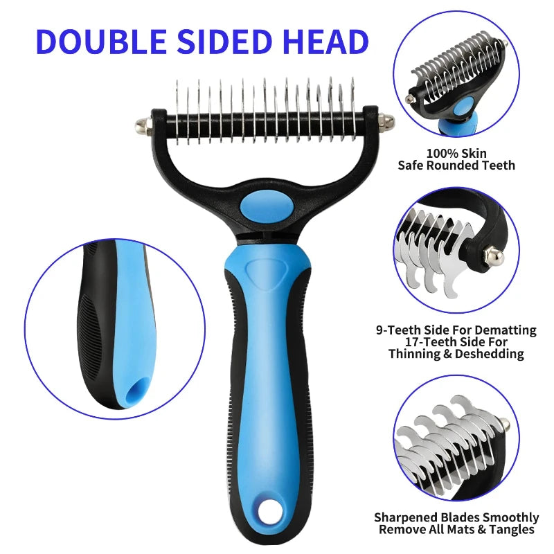 Pet Deshedding Brush For Cats And Dogs Self-Cleaning Grooming Tool