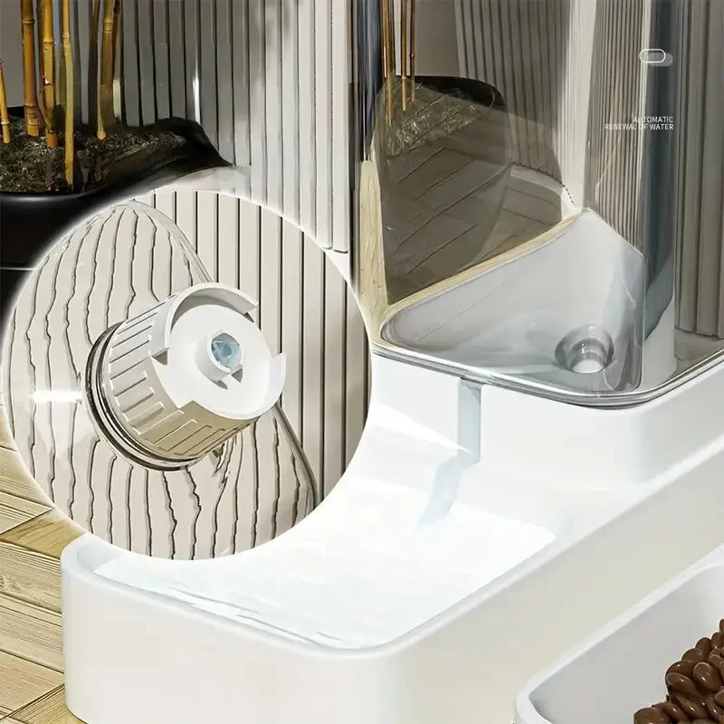 Plastic Automatic Dog Feeder And Water Dispenser Set