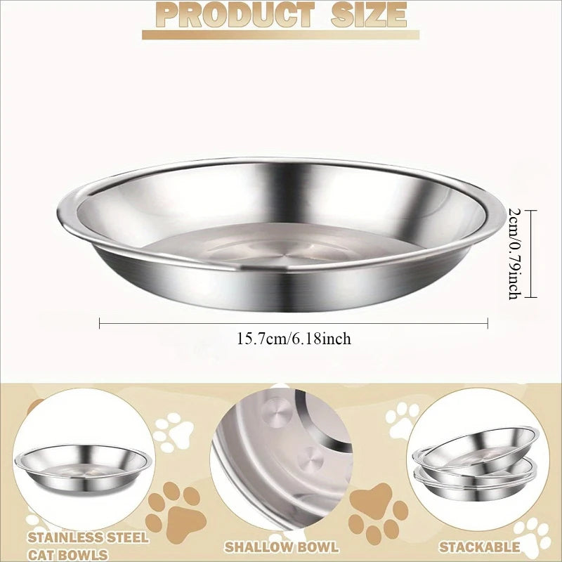 Slip Resistant Stainless Steel Cat Bowl With Anti Tip Base