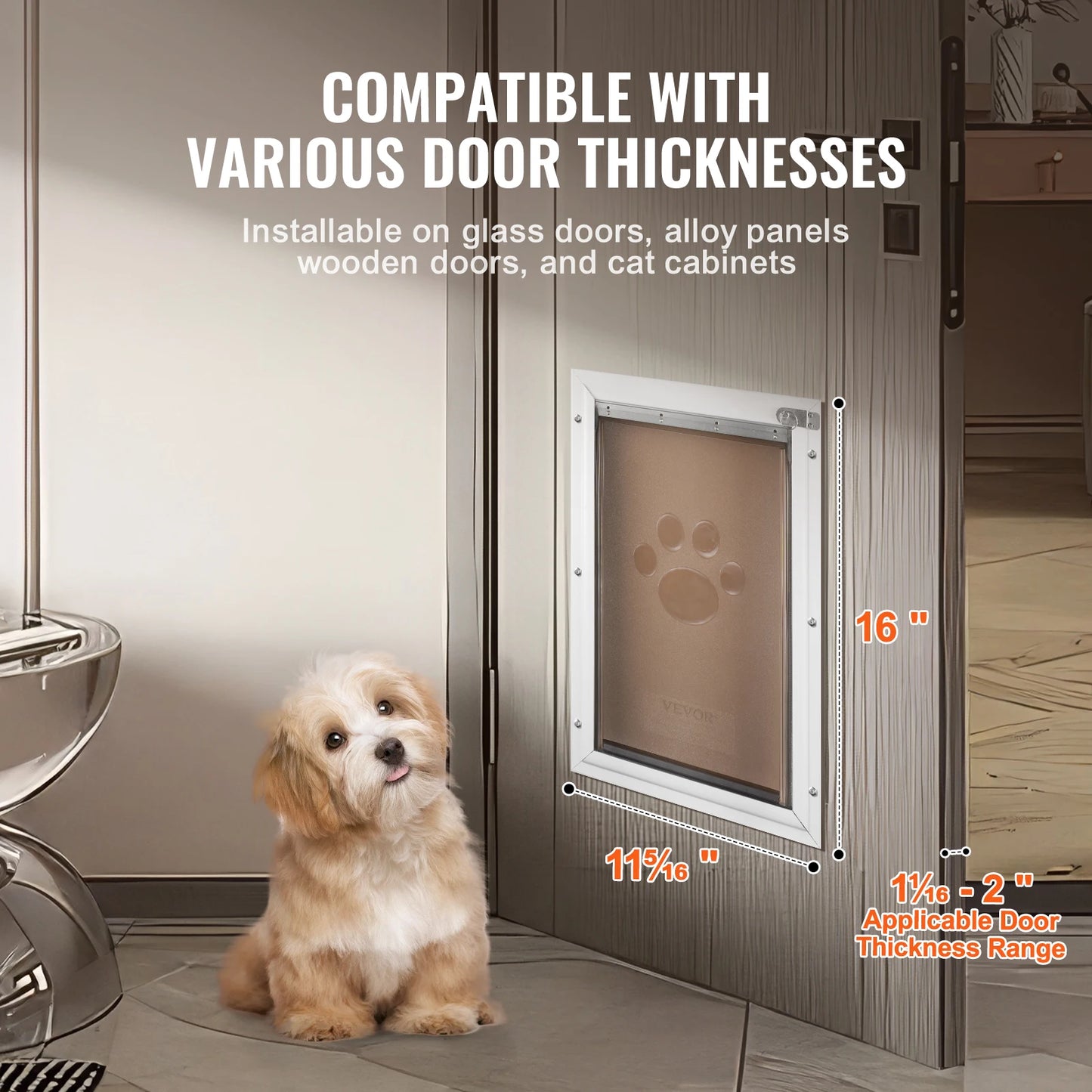 Pet Door With Aluminum Frame And Lockable Flap System Weatherproof