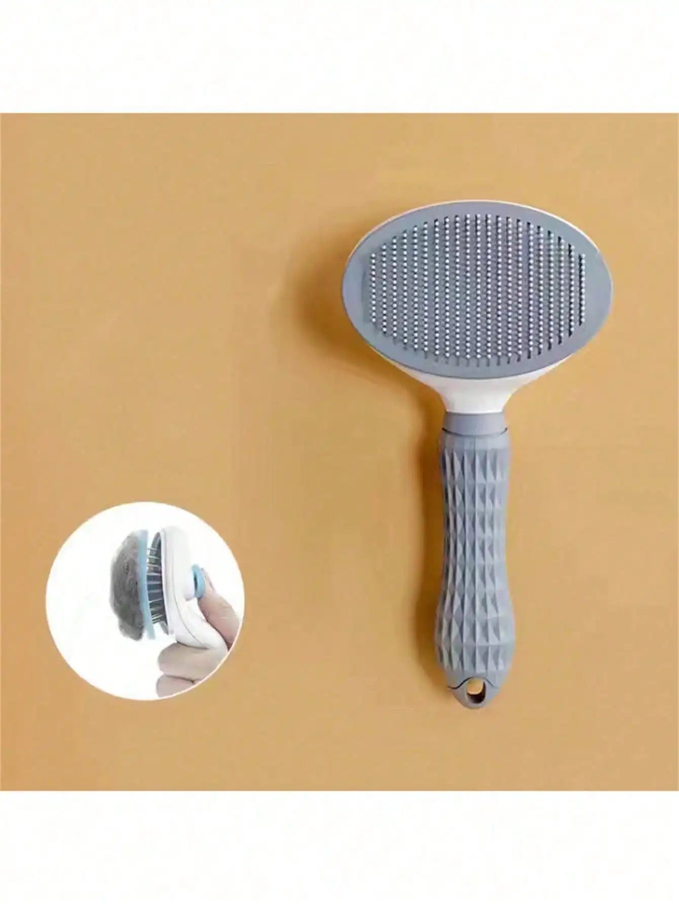 Pet Grooming Brush With Automatic Cleaning For Dogs And Cats