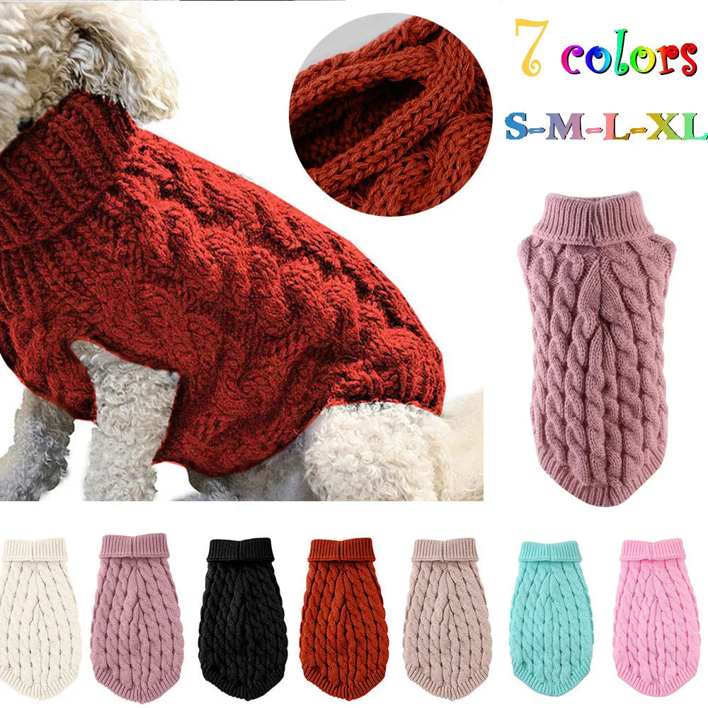 Dog Knitted Sweater Winter Coat For Small Pets Cozy Warm
