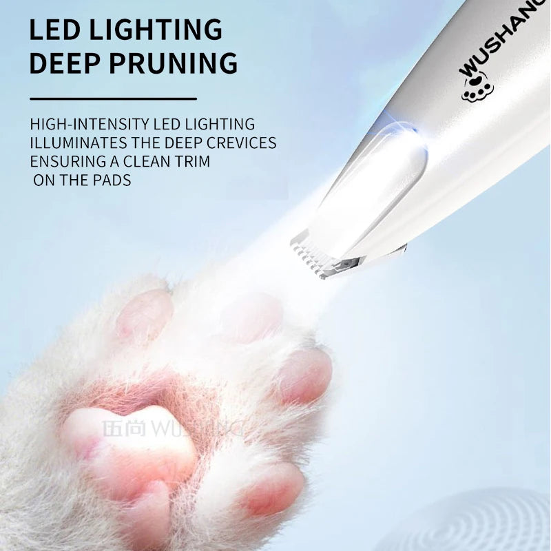 Dog Electric Groomer Trimmer With LED Light Waterproof