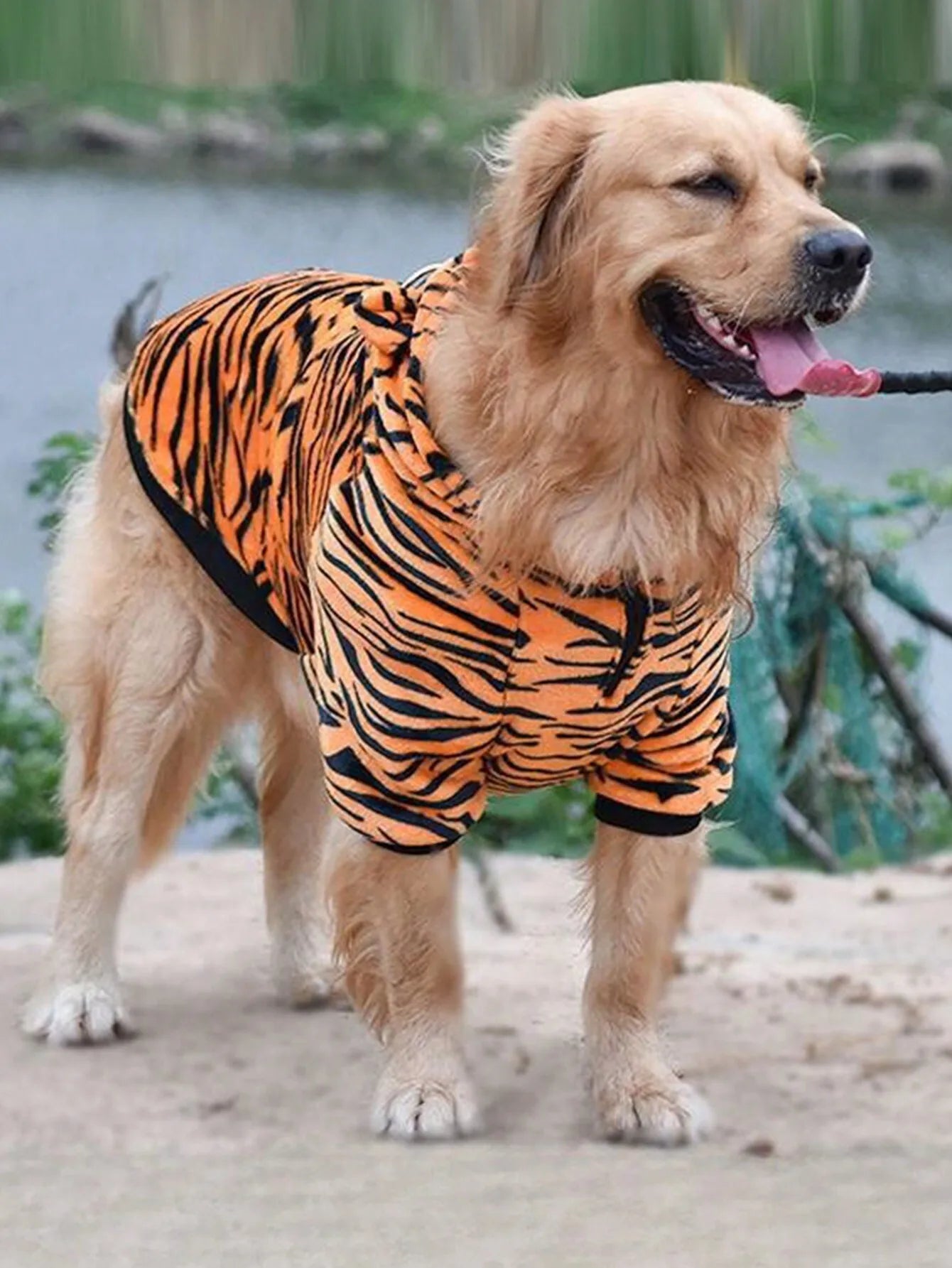 None CN Winter Warmer Dog Costume With Cute Tiger Design