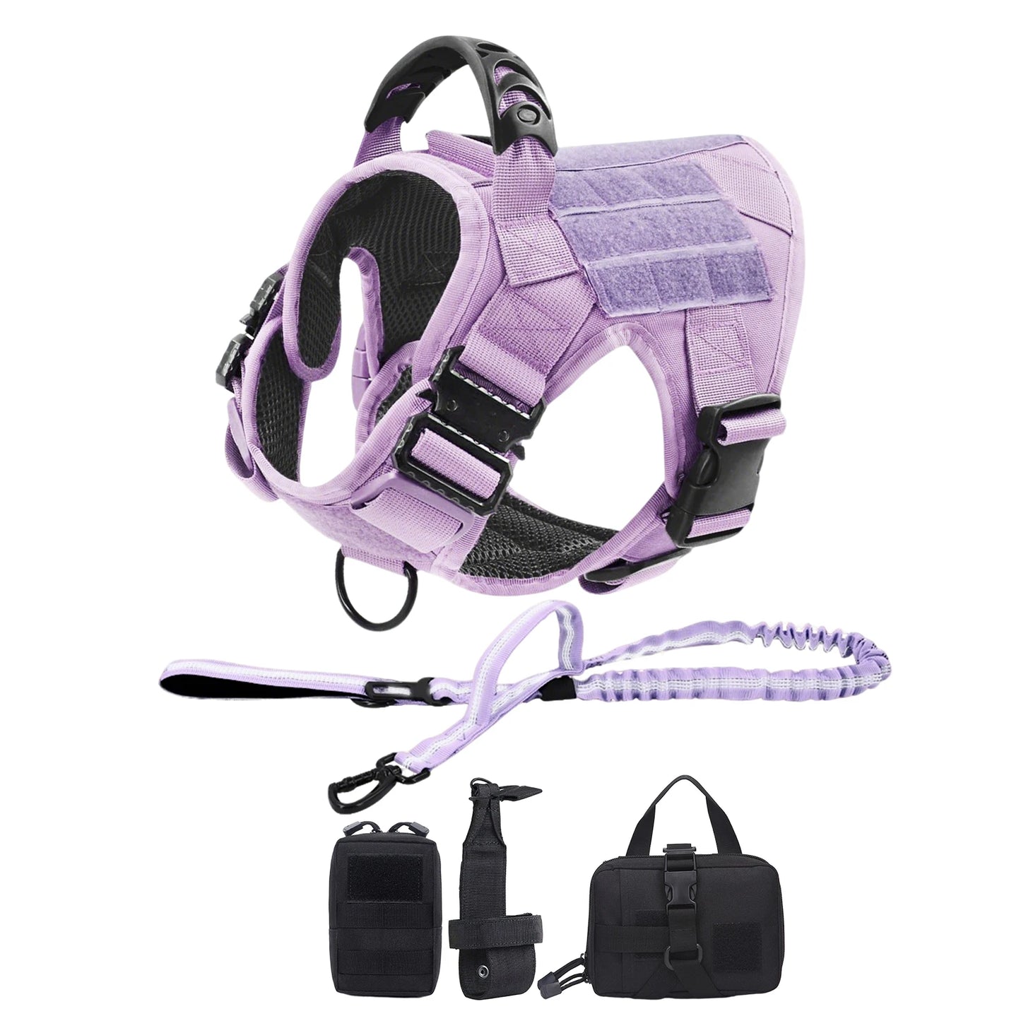 Military Camouflage Nylon Dog Harness With Adjustable Leash