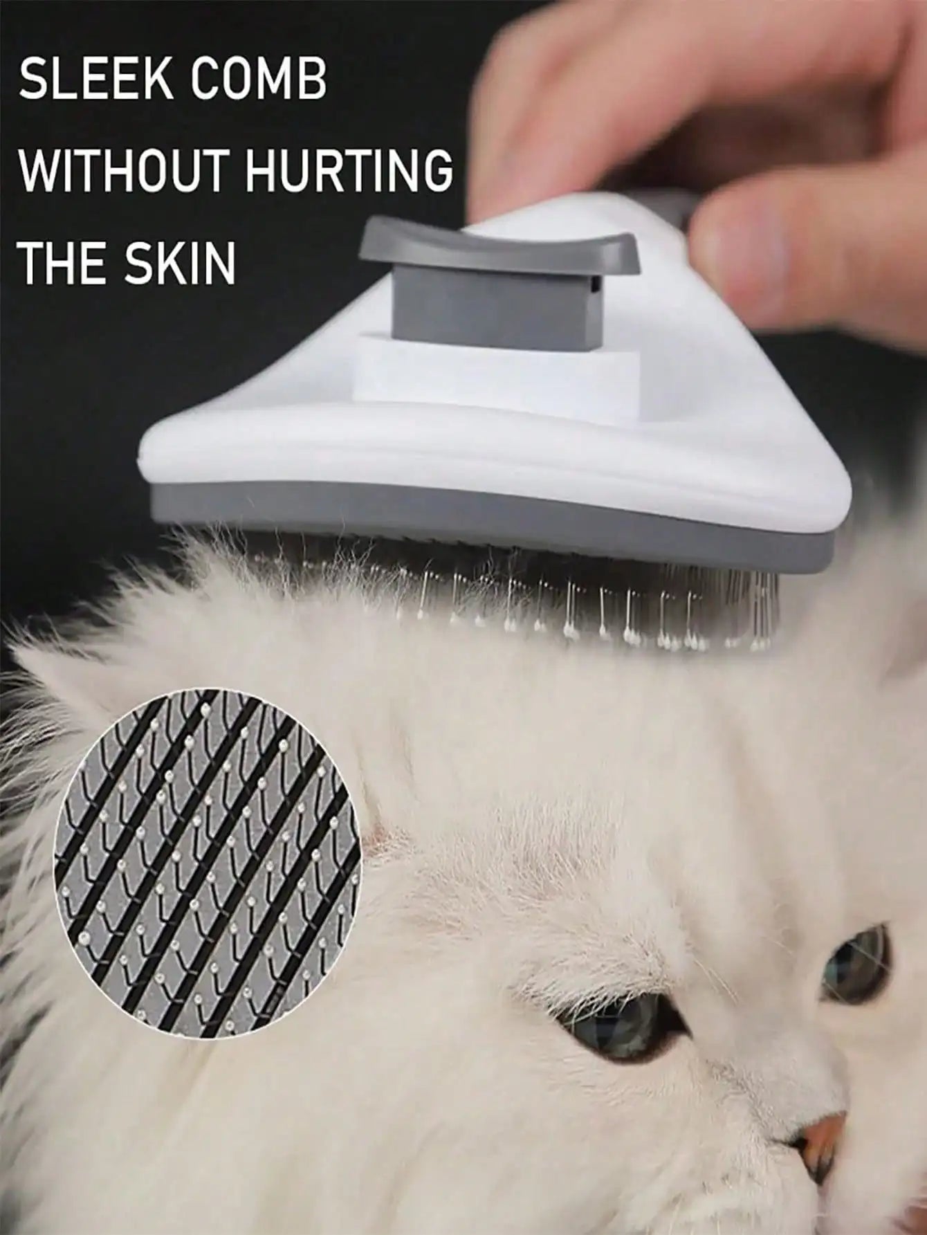 Pet Grooming Brush With Automatic Cleaning For Dogs And Cats