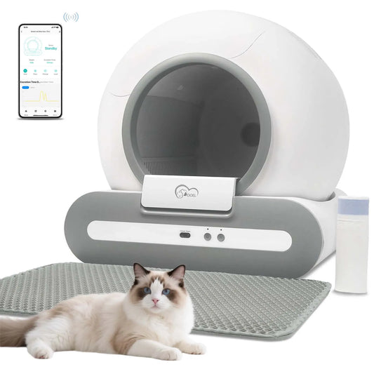DOEL 65L Self-Cleaning Cat Litter Box With App Control 2.4G WiFi