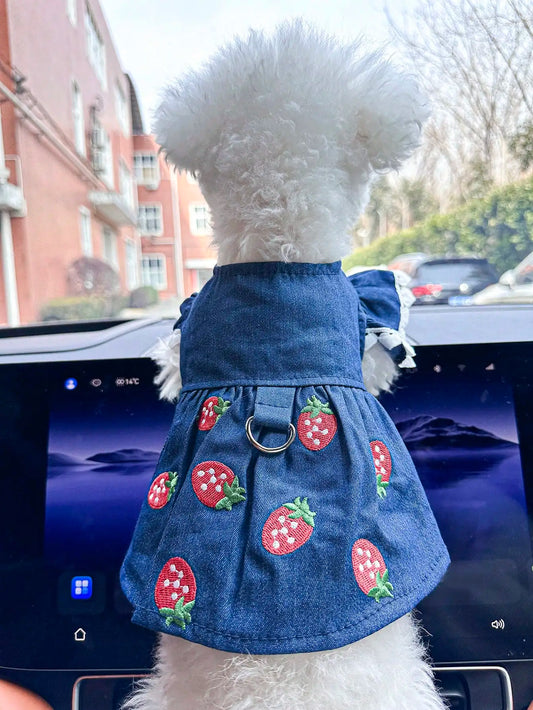 Pet Strawberry Dress for Small Dogs and Cats Cute Outfit