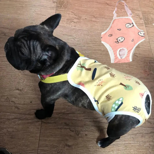 Adjustable French Bulldog Pet Underwear With Shoulder Straps