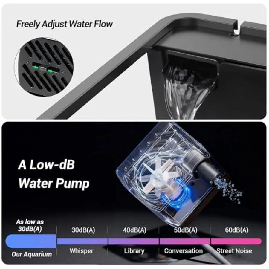 Betta Fish Tank With Back Filter Adjustable Pump Heater Thermometer