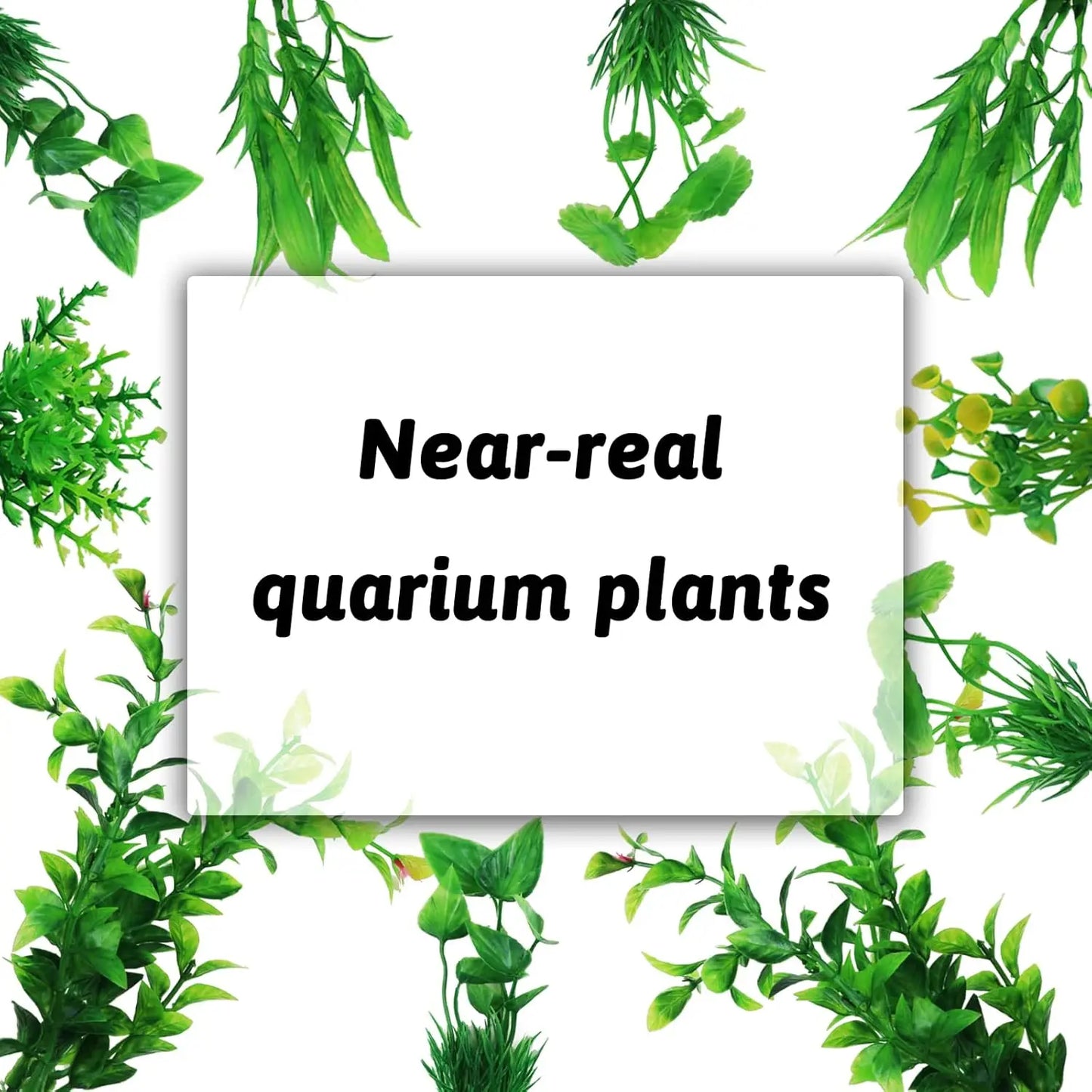 Aquarium Plastic Plant Decor Set For Fish Tanks 10 Piece