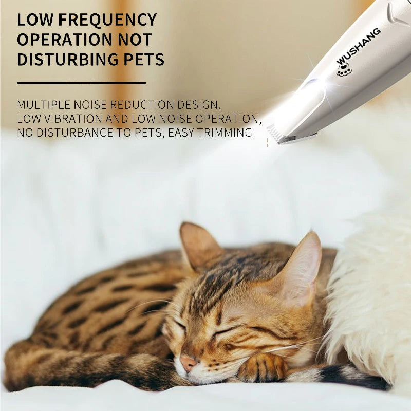 Dog Electric Groomer Trimmer With LED Light Waterproof