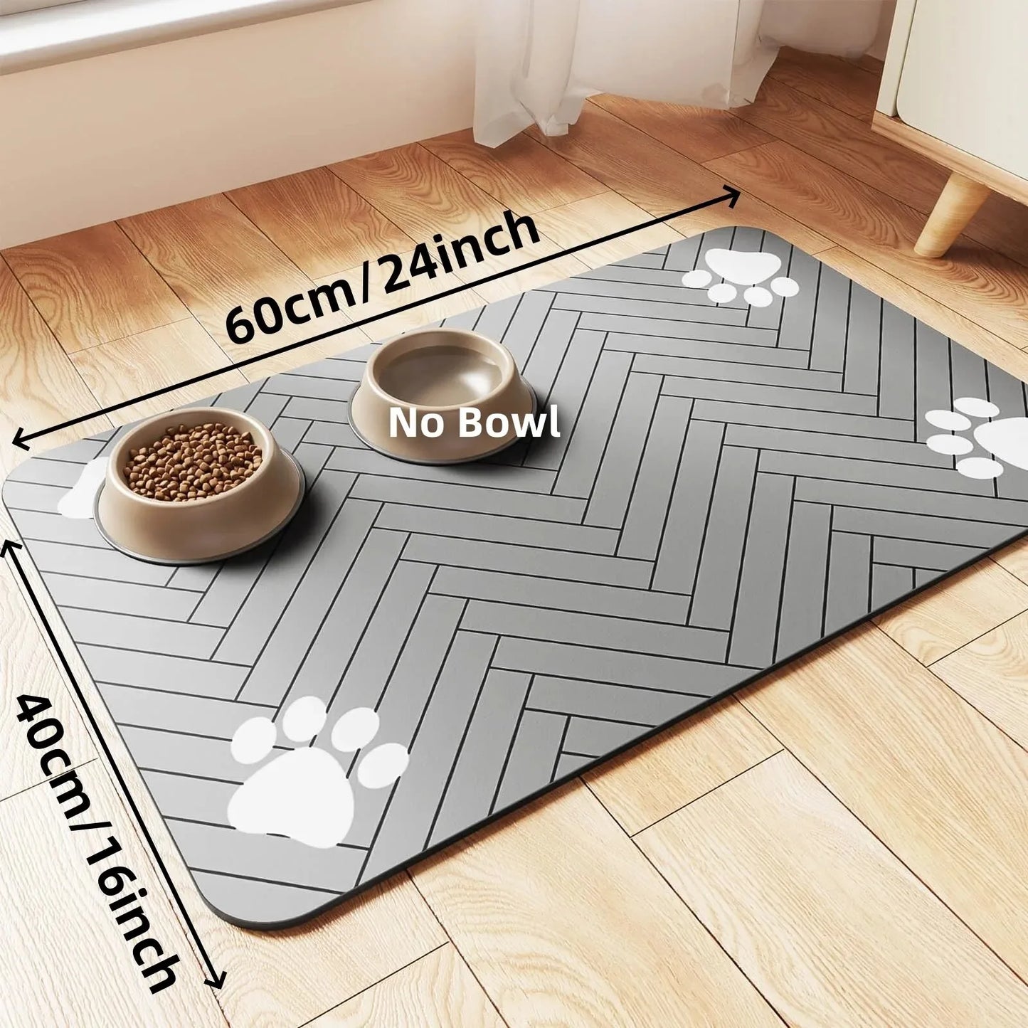 Pet Feeding Mat Absorbent Placemat With Waterproof Rubber Backing