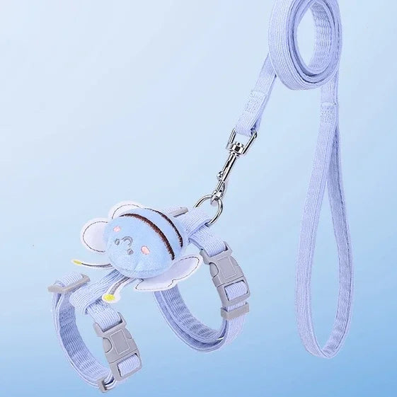 Bee Themed Cat Harness And Leash Set Adjustable For Cats