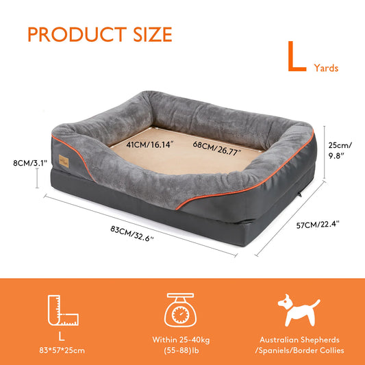 BINGOPAW Large Dog Bed Anti Allergy Warm Washable Removable Cover